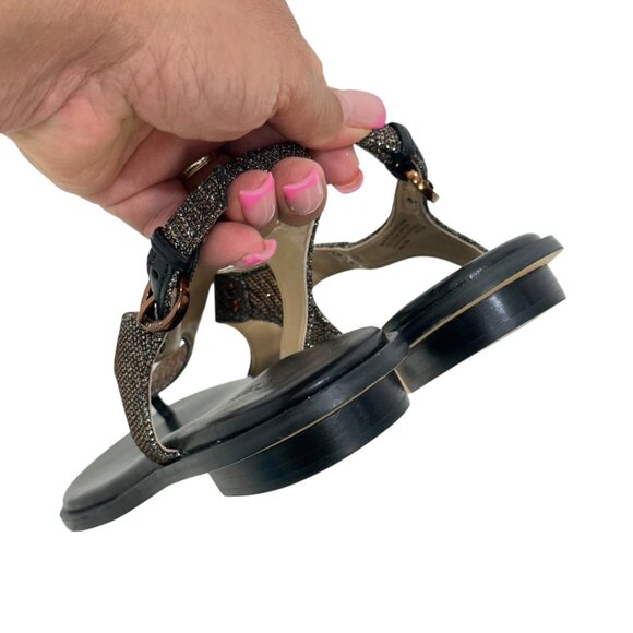 Michael Kors Plate Womens Copper/silver Shimmer Thong Sandals Size 6M- NWOT - Picture 6 of 11